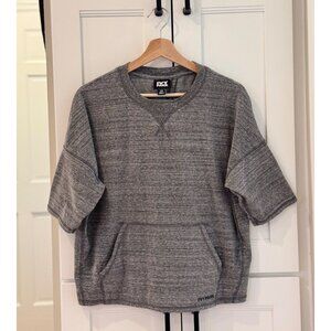 IVY PARK Womens Athleisure Workout Top Size XS Open Back Gray Short Sleeve XS